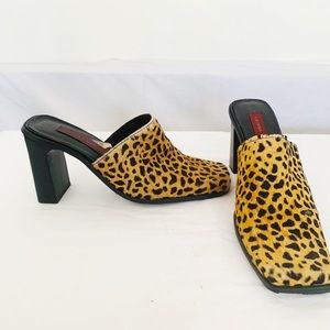 90s style Leopard 🐆 Print Mules size 7